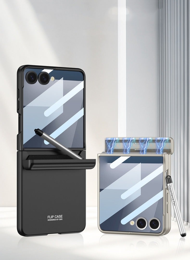Case for Samsung Galaxy Z Flip 7 Cover  with S Pen, S Pen Holder, with Magnetic Hinge Protection, Screen Protector - Image 2