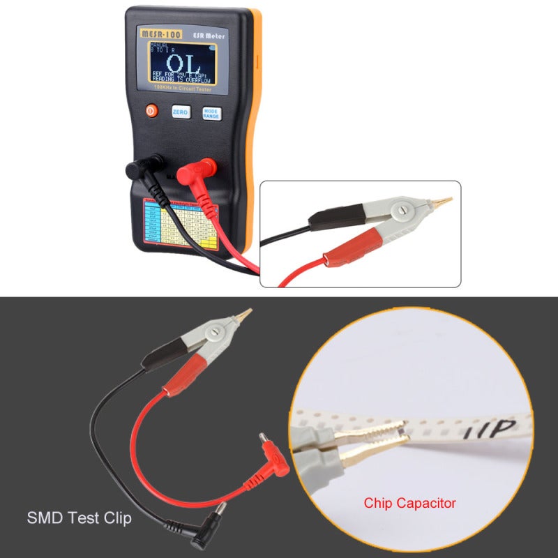 MESR-100 ESR Capacitor Tester Ohm Meter Professional Measuring Internal Resistance of Capacitor Capacitance Circuit Tester Capacitor Meter with SMD Test Clip - Image 3