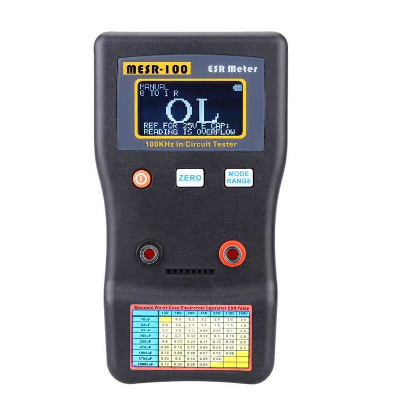 MESR-100 ESR Capacitor Tester Ohm Meter Professional Measuring Internal Resistance of Capacitor Capacitance Circuit Tester Capacitor Meter with SMD Test Clip - Image 1