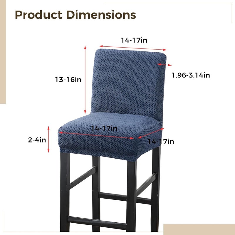 Stretch Waterproof Bar Stool Cover, Removable Chair Protector, Elastic Fit, Machine Washable - Image 3