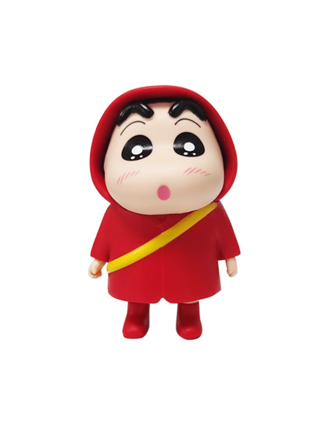 Q Version Cute Raincoat Kawaii Small Handheld Anime Figurine Toy Peripheral Trendy Car Ornament Desktop Gift-Color:Yellow Raincoat Small Box - Image 4
