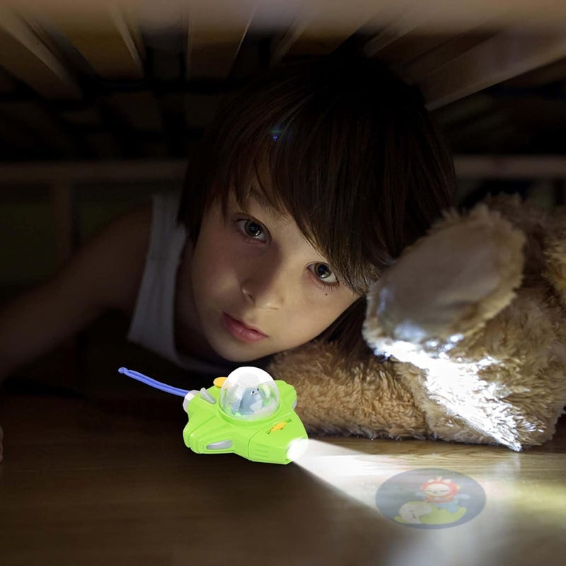 comfrt Slide Projector Flashlight, Projection Light Small Torch Light Flashlight Educational Learning Bedtime Night Light Suitable for Children - Image 2