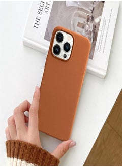 PiBlue Leather Case Designed for iPhone 15 Pro Max Case Compatible with MagSafe Shockproof Protective Slim Cover (Brown, Iphone 15 pro max)  - Image 1