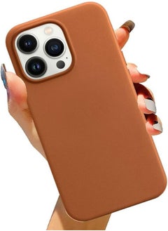 PiBlue Leather Case Designed for iPhone 15 Pro Max Case Compatible with MagSafe Shockproof Protective Slim Cover (Brown, Iphone 15 pro max)  - Image 2