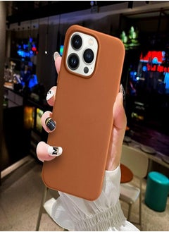 PiBlue Leather Case Designed for iPhone 15 Pro Max Case Compatible with MagSafe Shockproof Protective Slim Cover (Brown, Iphone 15 pro max)  - Image 3