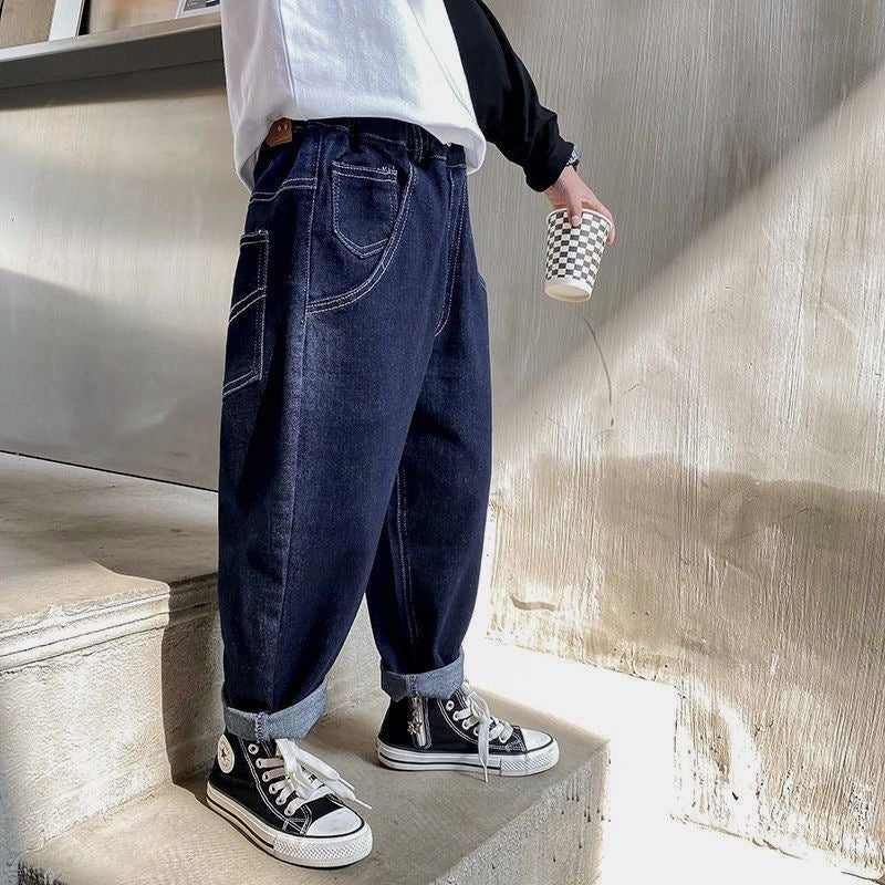 Children'S Wear Boys' Loose Pants Spring Wear Boys Casual Pants Winter Wear Children'S Jeans Spring - Image 4