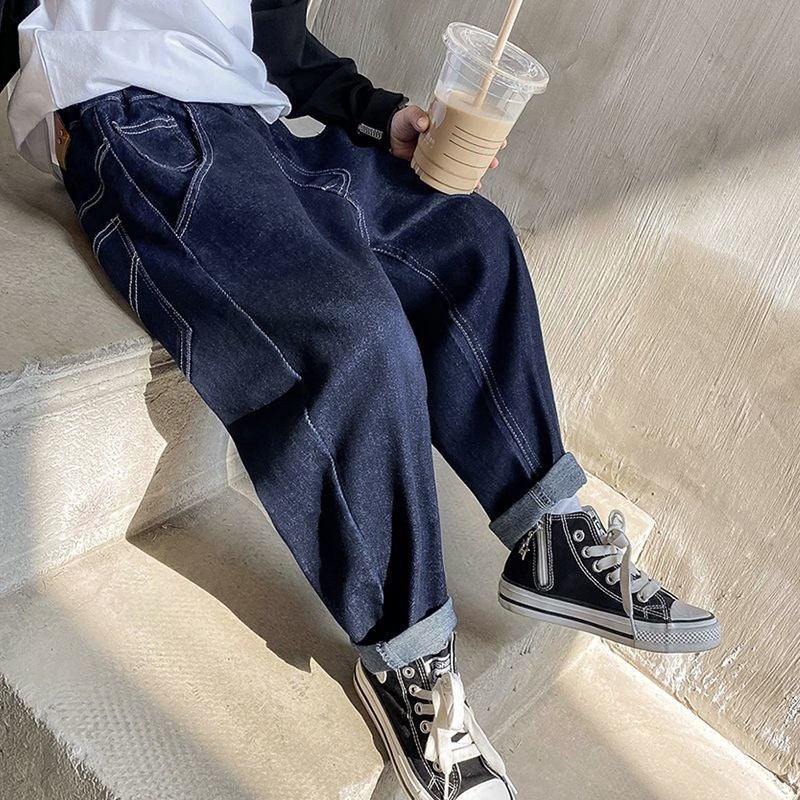 Children'S Wear Boys' Loose Pants Spring Wear Boys Casual Pants Winter Wear Children'S Jeans Spring - Image 3