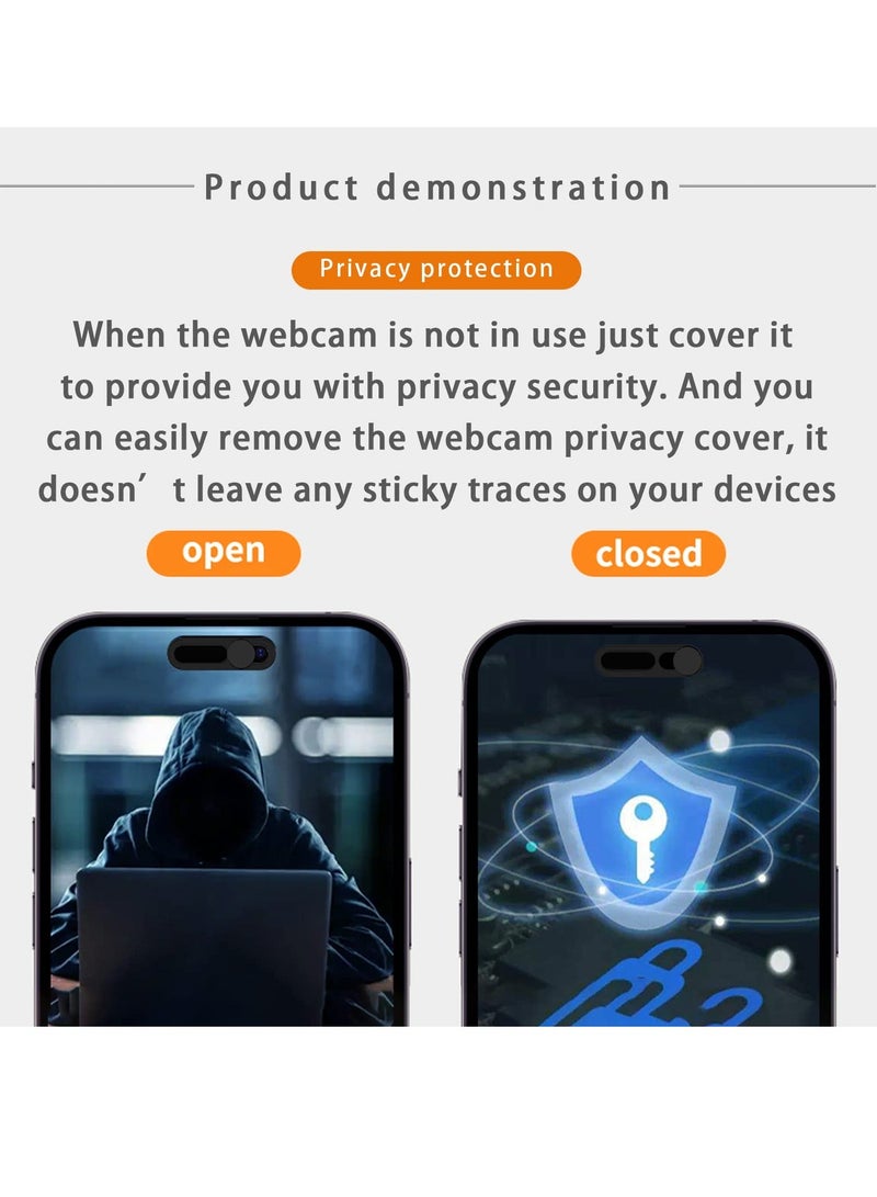 Front Camera Cover, Camera Cover Compatible with iPhone 14Pro Max/15/15 Puls/15Pro Max, Webcam Cover Protector Protect Privacy and Security, Not Affect Face ID - 2 Pack-Black - Image 4