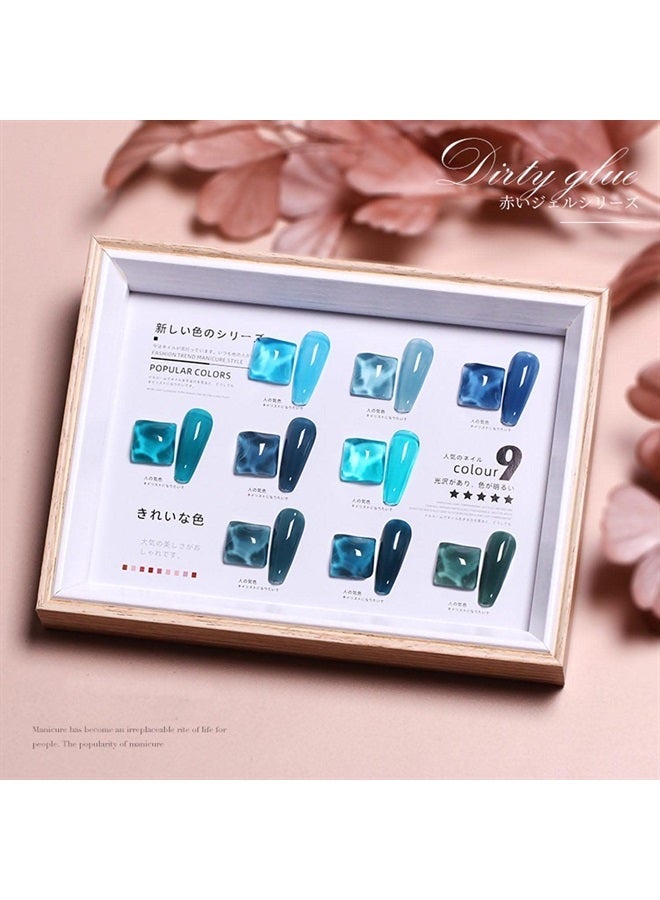 MAJOR DIJIT Jelly Gel Nail Polish Set 9Colors Navy Blue Cyan Deep Blue Translucent Crystal Nail Polish Kit Soak Off UV LED Gel Nail For Nail Art Salon DIY Home - Image 3