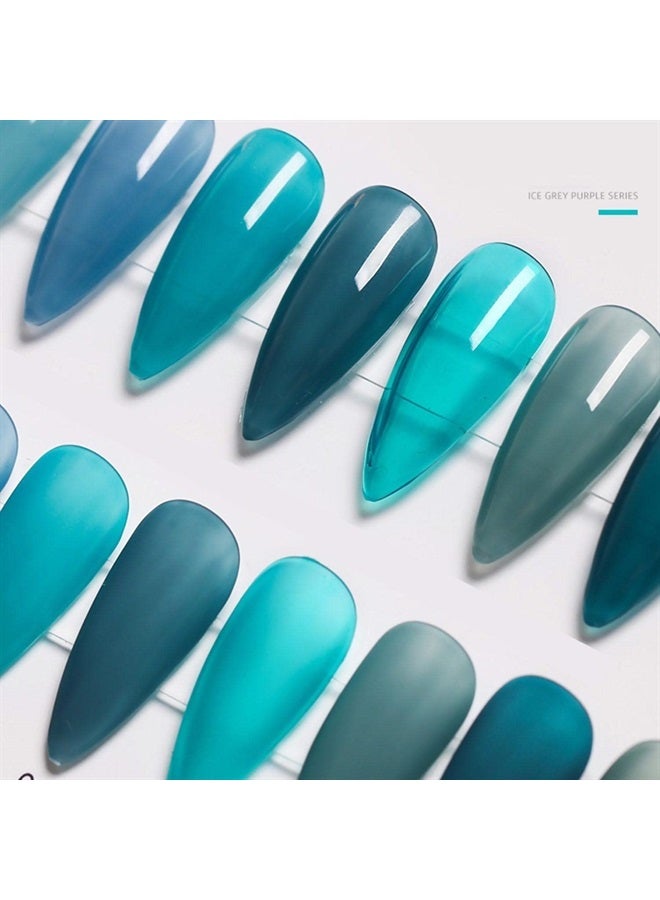 MAJOR DIJIT Jelly Gel Nail Polish Set 9Colors Navy Blue Cyan Deep Blue Translucent Crystal Nail Polish Kit Soak Off UV LED Gel Nail For Nail Art Salon DIY Home - Image 1