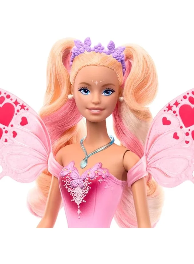 Barbie Fairy Doll with Toy Wand & Fashion Accessories, Fantasy Theme with Color-Change Fun on Wings & Outfit