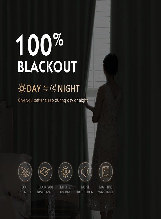FMFUNCTEX 100% Blackout Curtains for Bedroom, Sage Green Geometric Weave Curtains 84 Inches Long Textured Thermal Insulated Curtain for Living Room, Black Out Drapery Grommet 2 Panels - Image 2