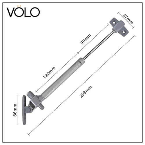 VOLO Gas Spring – 10 Inch Soft Close Hydraulic Lift for Kitchen Cabinets, Overhead Storage & Furniture | Pack of 2, 1-Year Warranty | (200N (20Kg Weight Capacity)) - Image 2