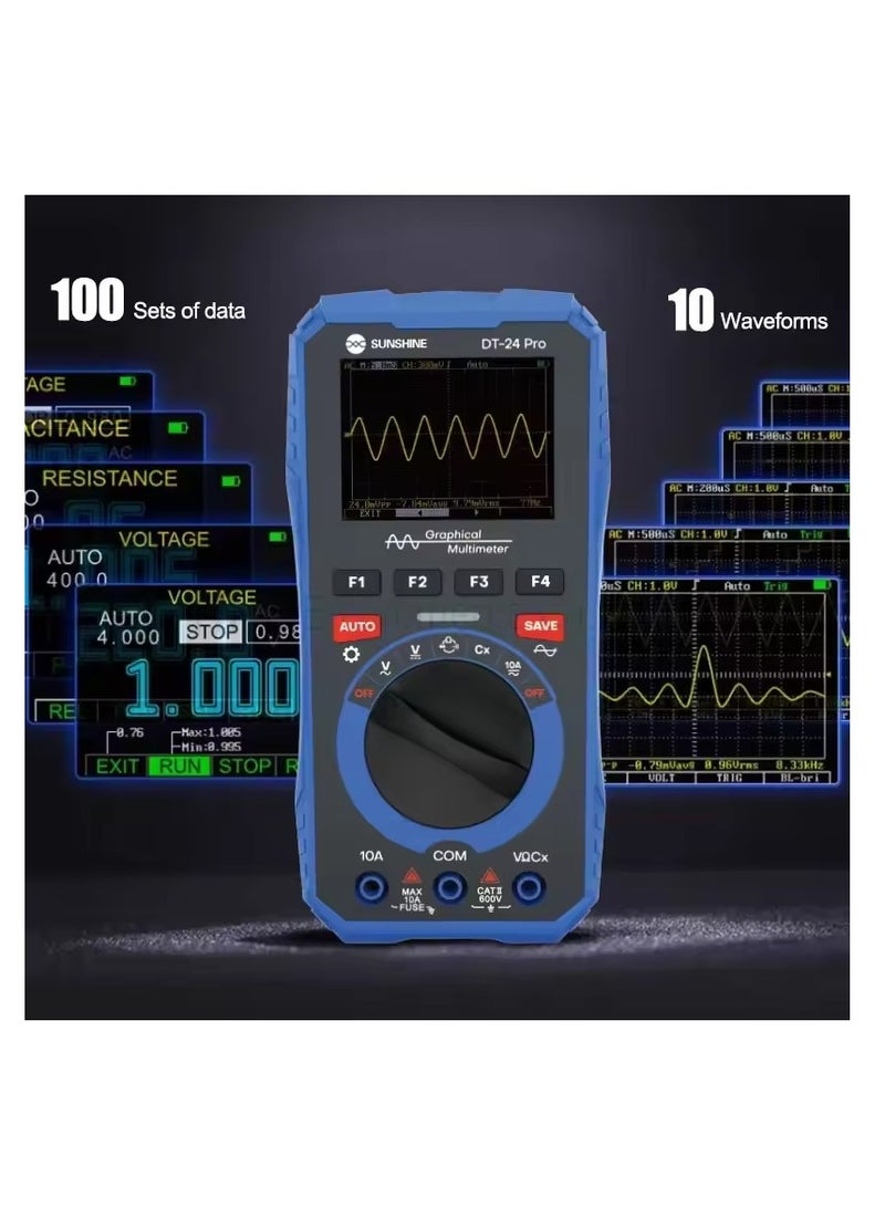 SUNSHINE DT-24 Pro Oscilloscope Multimeter Intelligent Multi-function Color Screen Display Automatic Sleep AC Voltage Test Tool  - Image 3