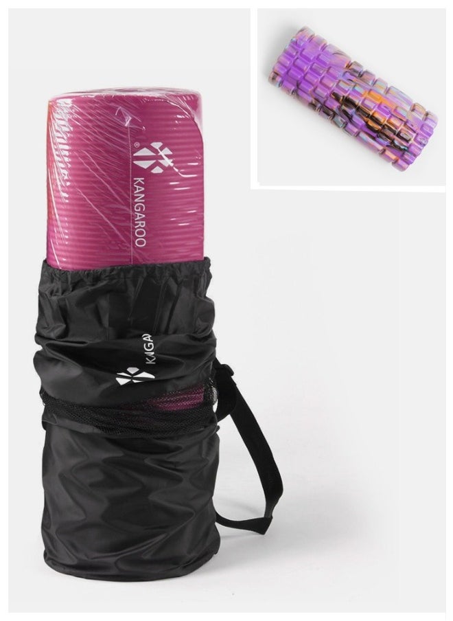 KANGAROO - A set of exercise brush, 15 mm thick, pink, with a purple colored foam roller - Image 1
