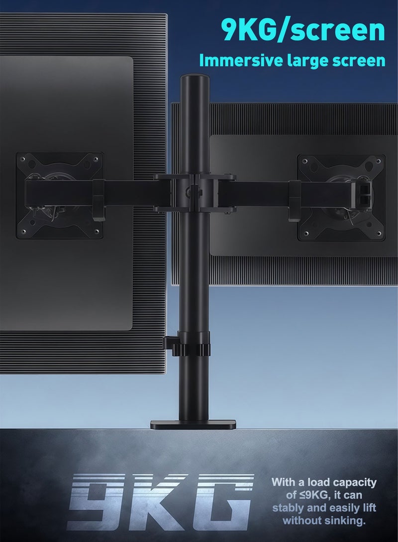 FlashHawk Dual Monitor Stand Holds 2 Monitors up to 32 inches,VESA 75 * 75/100 * 100mm,Each Arm Holds up to 9 kg with C Clamp and Grommet Base - Image 4