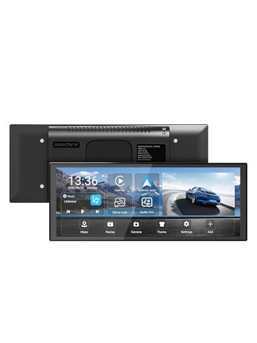 INNOVV V2 10.3 Inch Wireless CarPlay & Android Auto HD IPS Touch Screen 1920x720, Universal Fit, Plug and Play, Mirror Link, GPS, Loop Recording, Siri & Google Assistant, Adjustable Magic Stand - Image 1
