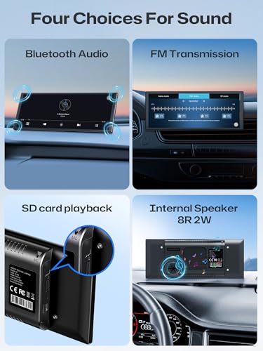 INNOVV V2 10.3 Inch Wireless CarPlay & Android Auto HD IPS Touch Screen 1920x720, Universal Fit, Plug and Play, Mirror Link, GPS, Loop Recording, Siri & Google Assistant, Adjustable Magic Stand - Image 4