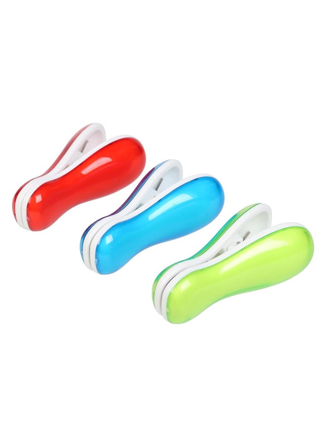 Home Pro 3 Pieces Home Pro Colourful Bag Clips Food Bag Sealing Clips Bpa Free Air Tight Seal Grip Food Bags Multicolor ‎3 x 3 x 7 cm  - Image 1