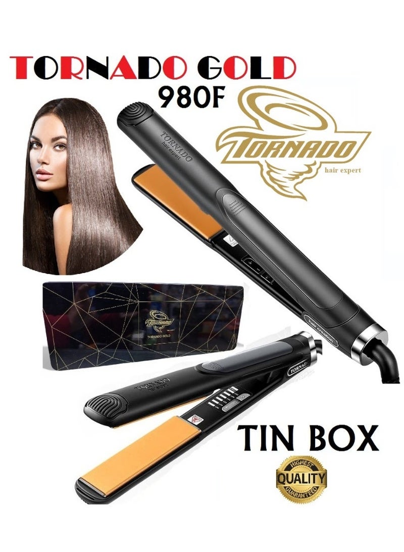 تورنيدو جولد مكواة شعر تورنيدو جولد الفاخرة علبه معدنية 980 درجه حرارة - Image 1