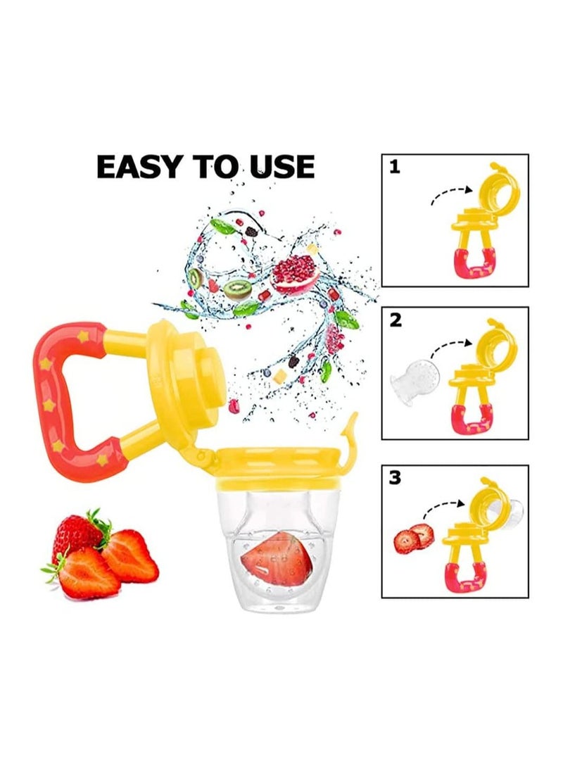 Baby Food Feeder, Feeding Set, Fruit Feeder with Different Sized Silicone Pacifiers, Mash and Serving Bowl, Infant Tableware, Bib, Gift Set 9PC - Image 2
