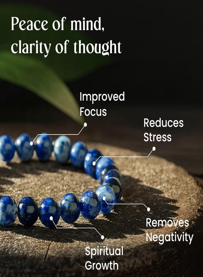 Senroar Lapis Lazuli Bracelet | Enhances Wisdom, Intuition & Mental Clarity | Certified Healing Crystal Astrology Bracelets for Man & Women (Lapis Lazuli Buddha Charm Bracelet) - Image 4