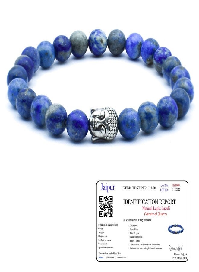 Senroar Lapis Lazuli Bracelet | Enhances Wisdom, Intuition & Mental Clarity | Certified Healing Crystal Astrology Bracelets for Man & Women (Lapis Lazuli Buddha Charm Bracelet) - Image 1