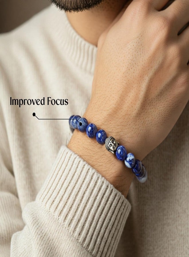 Senroar Lapis Lazuli Bracelet | Enhances Wisdom, Intuition & Mental Clarity | Certified Healing Crystal Astrology Bracelets for Man & Women (Lapis Lazuli Buddha Charm Bracelet) - Image 5