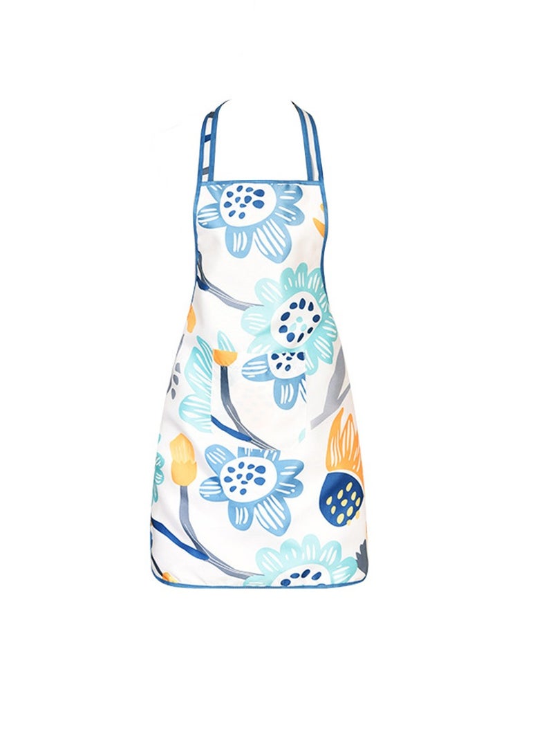 Yuwell Polyester Cooking Apron Adjustable Kitchen Apron Soft Waterproof Stainproof Chef Apron With Pocket For Women And Men Oil Proof Apron Artsy Flower - Image 1