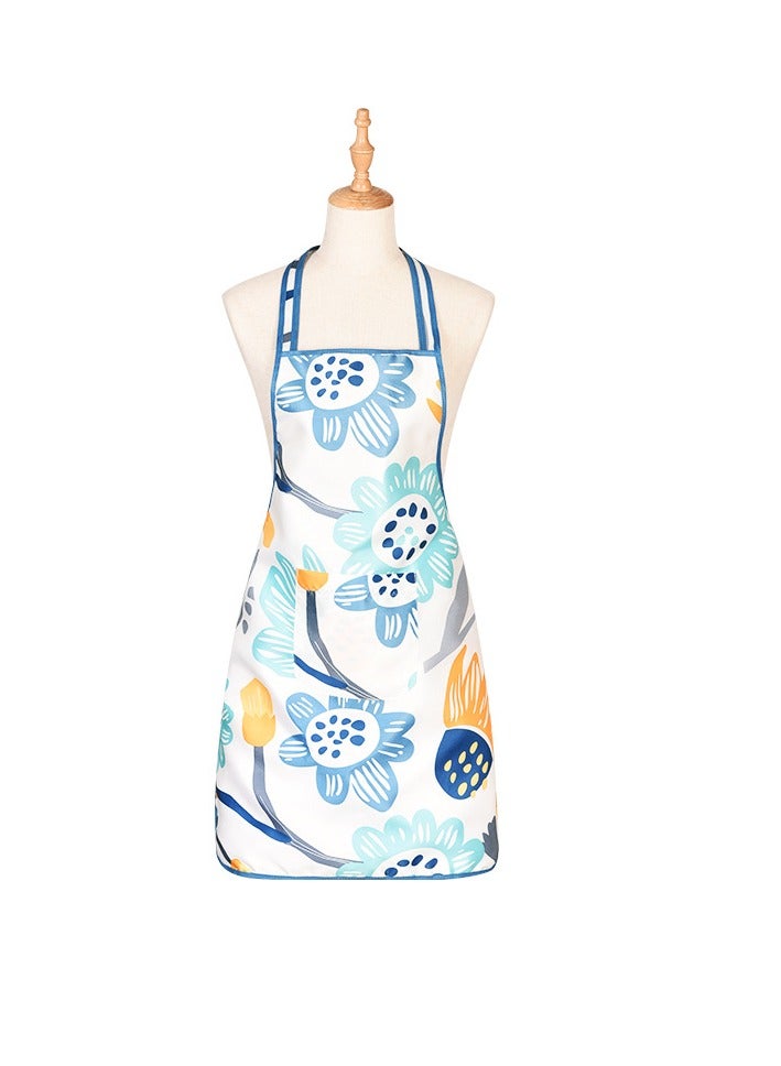 Yuwell Polyester Cooking Apron Adjustable Kitchen Apron Soft Waterproof Stainproof Chef Apron With Pocket For Women And Men Oil Proof Apron Artsy Flower - Image 2