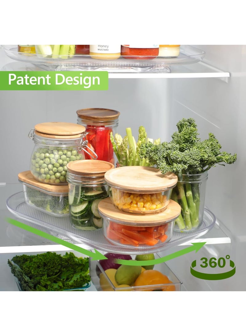 Cobest Refrigerator Turntable Organizer, Clear Rectangular Fridge Organizer Storage for Kitchen Pantry Cabinet Fridge Undersink,Cabinet, Table, Pantry, Kitchen, Countertop - Image 3