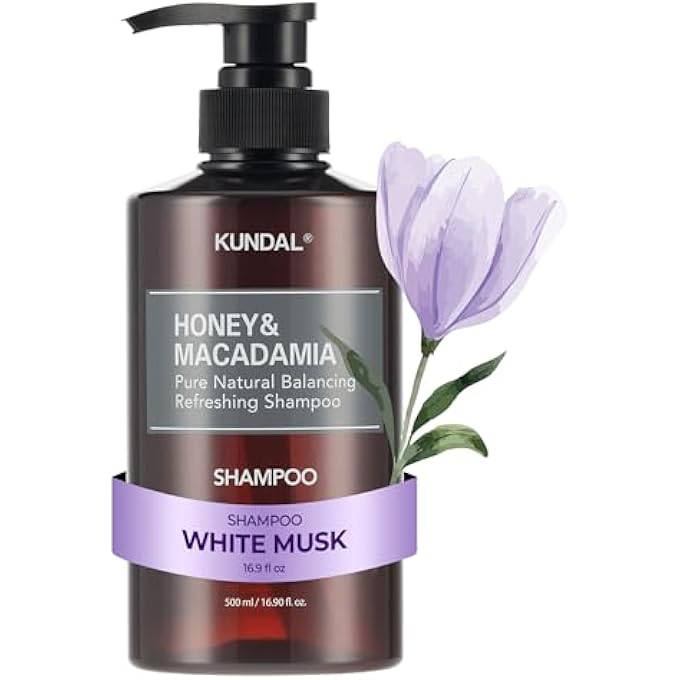 KUNDAL شامبو العسل والجوز المكاداميا، مسك أبيض - Image 1