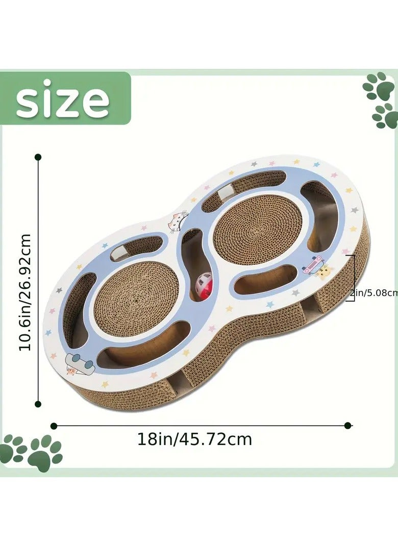 A.M Cat Scratch Pad, Cat Runway Cat Scratcher, Cardboard Toys for Indoor Cats, Scratcher Toy, Ball Track Cat Toys, Cats Grinding Claw Scratcher, Protector For Furniture From Cat Scratch - Image 3