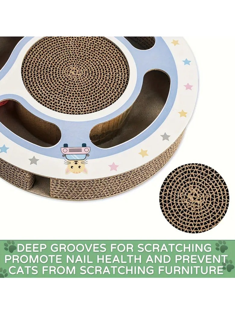 A.M Cat Scratch Pad, Cat Runway Cat Scratcher, Cardboard Toys for Indoor Cats, Scratcher Toy, Ball Track Cat Toys, Cats Grinding Claw Scratcher, Protector For Furniture From Cat Scratch - Image 4