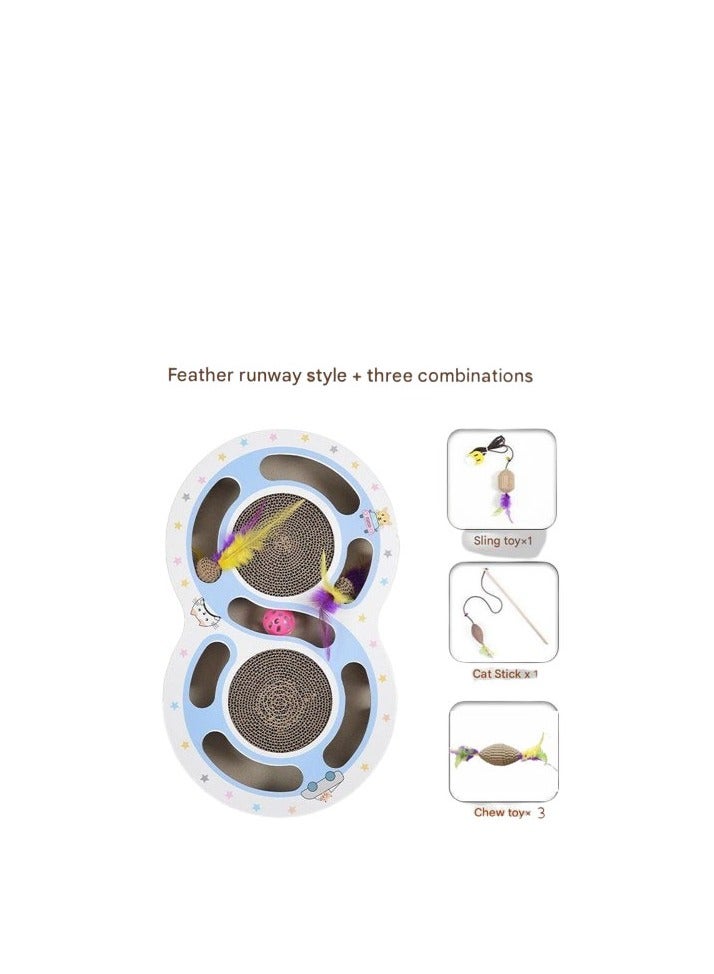 A.M Cat Scratch Pad, Cat Runway Cat Scratcher, Cardboard Toys for Indoor Cats, Scratcher Toy, Ball Track Cat Toys, Cats Grinding Claw Scratcher, Protector For Furniture From Cat Scratch - Image 2