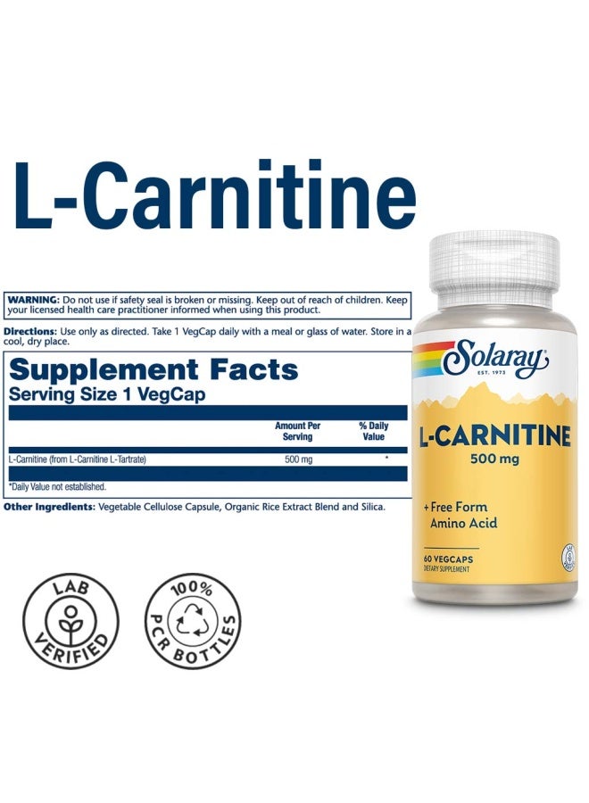 solaray l carnitine Solaray Acetyl L-Carnitine 500 mg - 30 VegCaps