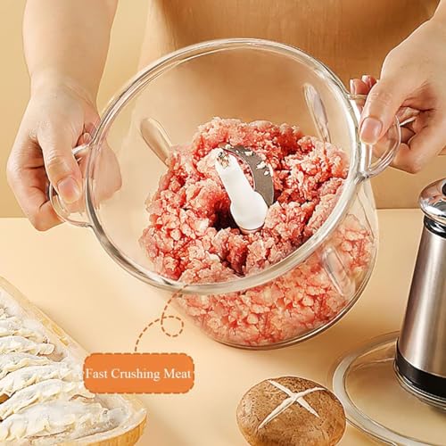 FEELING MALL Electric Food Processor For Kitchen - Vegetable Chopper -2L Stainless Steel and Glass Bowl For Food Chopper, Meat Mincer, Vegetables, Onion Slicer Dicer, Fruit and Nuts Blender - Image 3