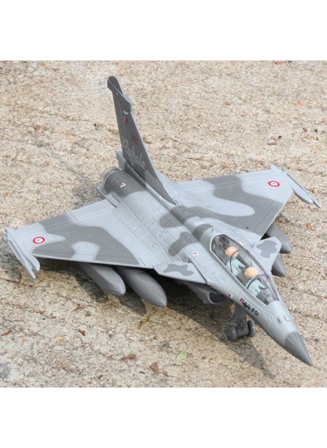 null - Rafale Alloy Aircraft Model Fighter Back Force Sound And Light Children's Toy Model Bomber With Bracket Boxed-Color:Grey - Image 1