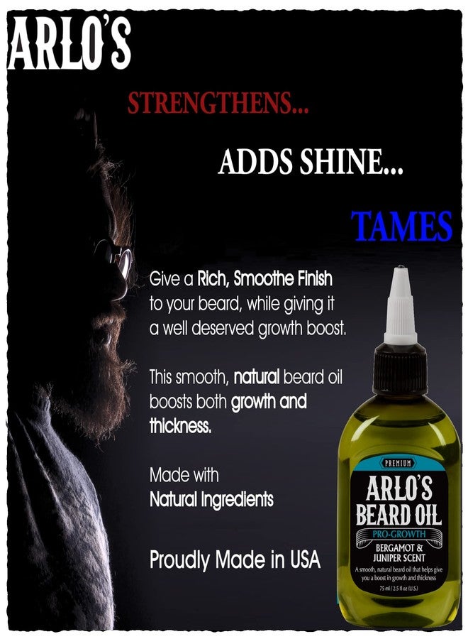 Arlo's Pro Growth Beard Oil - Bergamot Juniper 2.5 oz. - Promotes Beard Hair Growth - Image 3
