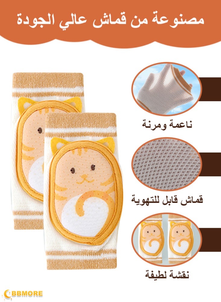 BBMORE 2Pairs Baby Knee Pads for Crawling, Adjustable and Breathable Knee Pads for Kids Toddler Knee Pad for 6-24 months Girl Boy Crawling (Orange) - Image 5