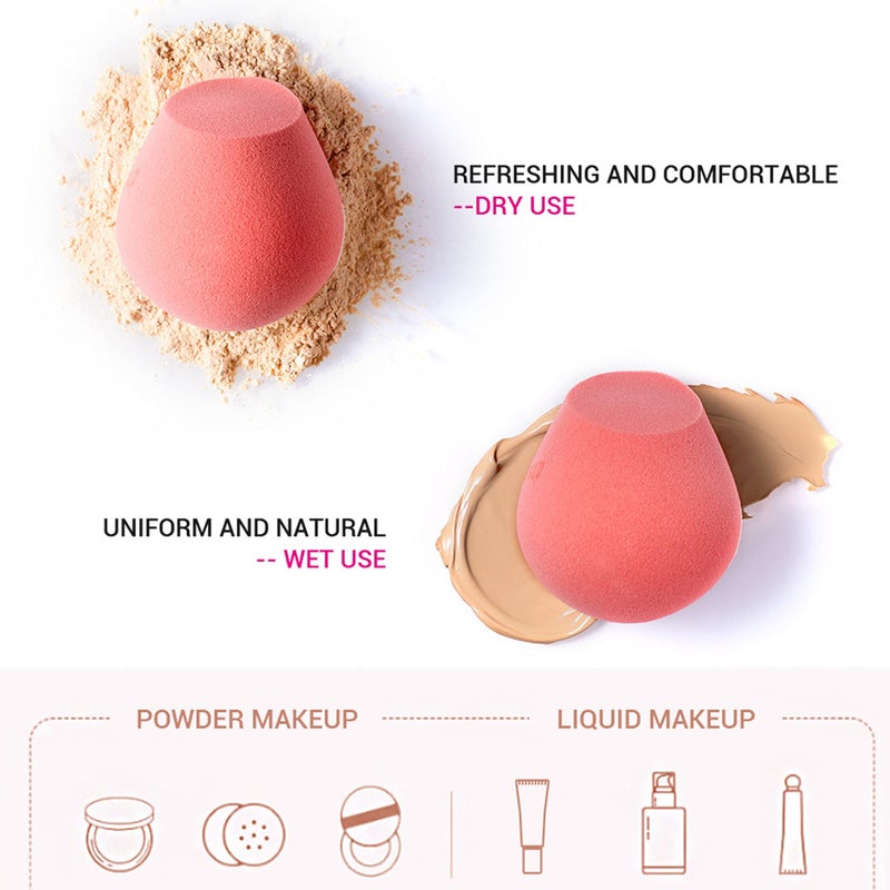Jessup Makeup Sponge, Soft Latex-free Sponge for Foundation Liquid Creams 1 Pack (Shell Pink), SP002 - Image 3