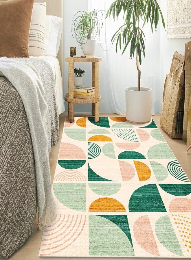 MUJOO Green Rug Boho Washable,3x5 Area Rugs for Bedroom Entryway Living Room Bedside,Small Throw Floor Carpet Non Slip Soft Indoor Modern Abstract Sage Green - Image 3