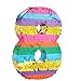 BLUE PANDA 8 Pinata  Small Multicolor 114 x 165 x 3 In  Neon Rainbow Pinata in Shape of 8 for Girls Birthday Party - Image 4