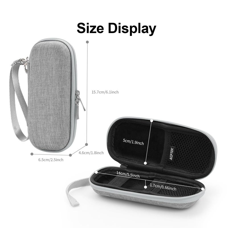 AGPTEK Carrying Case, EVA Zipper Carrying Hard Case Cover for Digital Voice Recorders, MP3 Players, Storage Holder for 3D Printing Pen, USB Cable, Earphones, Memory Cards, U Disk, Gray - Image 3