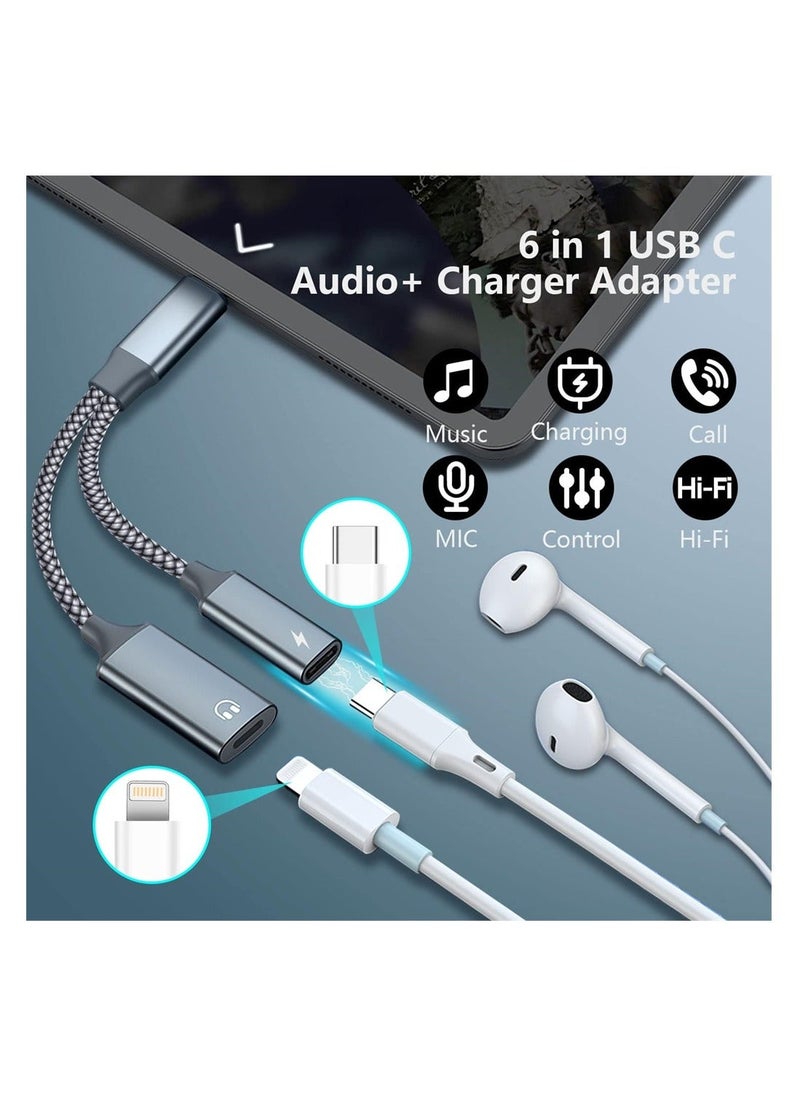 Generic - USB C to Lightning Audio Adapter USB C Male to Lightning Female Headphone Dongle and PD 60W Charging Compatible with iPhone 15 15 Pro iPad Pro MacBook Galaxy S23 S22 Pixel 7 - Image 1