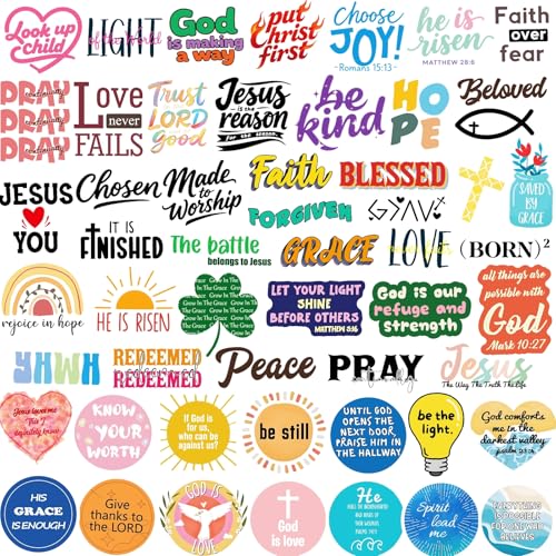 KASANYER 300PCS Inspirational Christian Stickers, Vinyl Waterproof Jesus Bible Verse Stickers for Water Bottle Laptop Journaling, Religious Faith Christian Gifts for Kids Adults Easter Christmas - Image 3