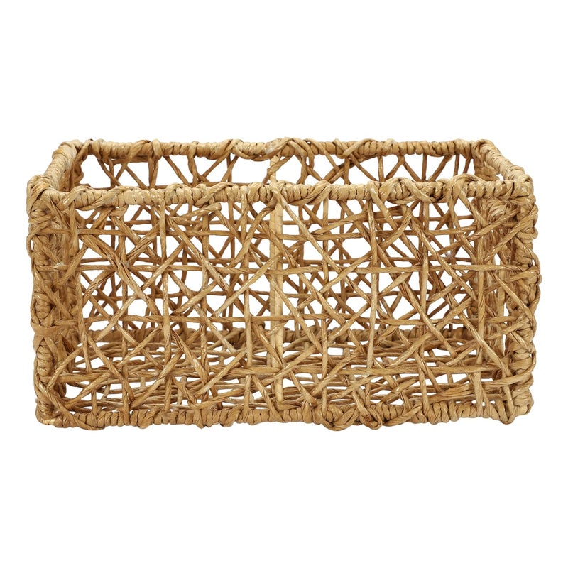 AKWAY Solid Cane and Brass Wicker Storage Basket, Organizer for Toiletry Cosmetic/ Bamboo (Rattan,Natural, 13 L x 9 W x 6 H) - Image 5