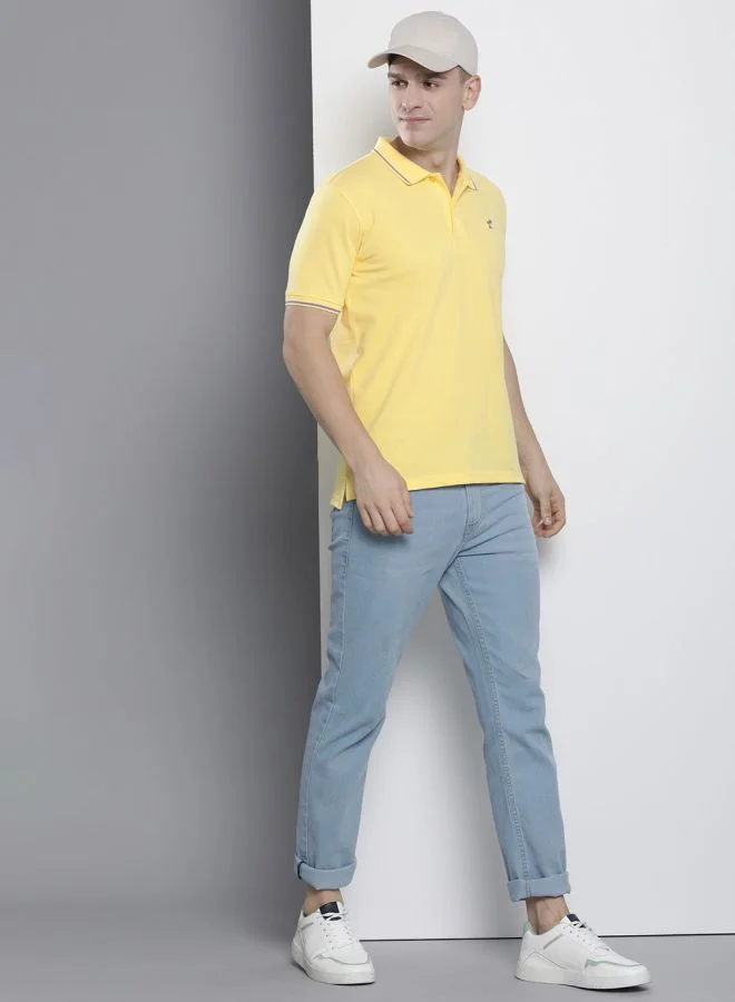 The Indian Garage Co Men Slim Fit Solid Polo Collar Tshirt