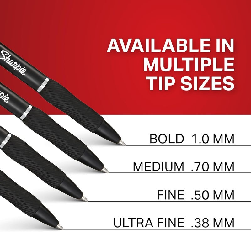 Sharpie أقلام شاربى SGel أقلام جل أقلام رسم أقلام حبر جل لتدوين الملاحظات أقلام كتابة أقلام تلوين أقلام بمتوسط نقطة 07 مم حبر جل أسود 4 قطع - Image 3