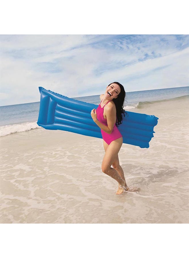 DANUBE HOME Bestway Airmat Finish Air Inflatable Swimming Pool Floater Outdoor Fun Water Party Ring Floats For Beaches Pools Water Parks Resorts 183 x 69 cm Blue  - Image 2